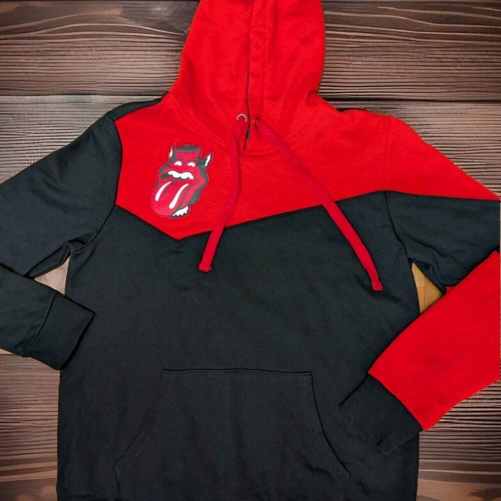 ROLLING STONES RALEIGH ZIP CODE TOUR 2015 OFFICIAL HOODIE PULLOVER MEDIUM RED